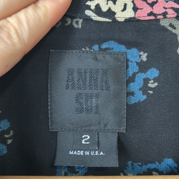 Anna Sui Berard Faces Print Dress Floral Buttons shirt dress size 2 made in usa - Picture 3 of 13